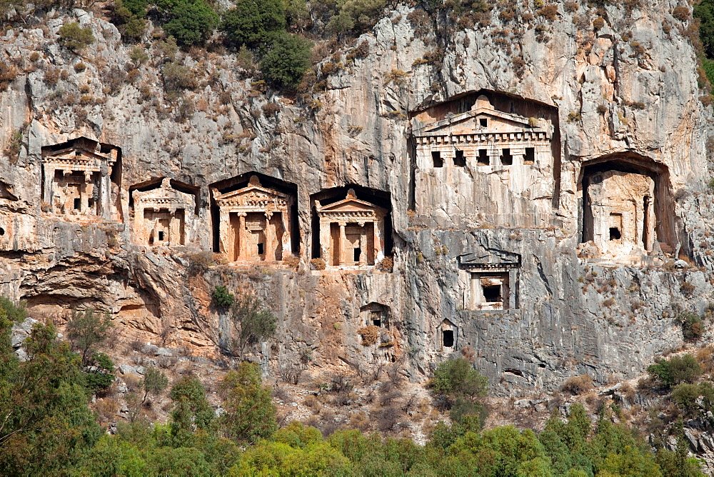 Rock Tombs of Kaunos, Dalyan, Lycia, Turkey, Asia