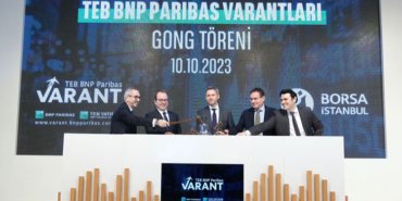 Borsa İstanbul'da Gong TEB BNP Paribas Varantları için çaldı