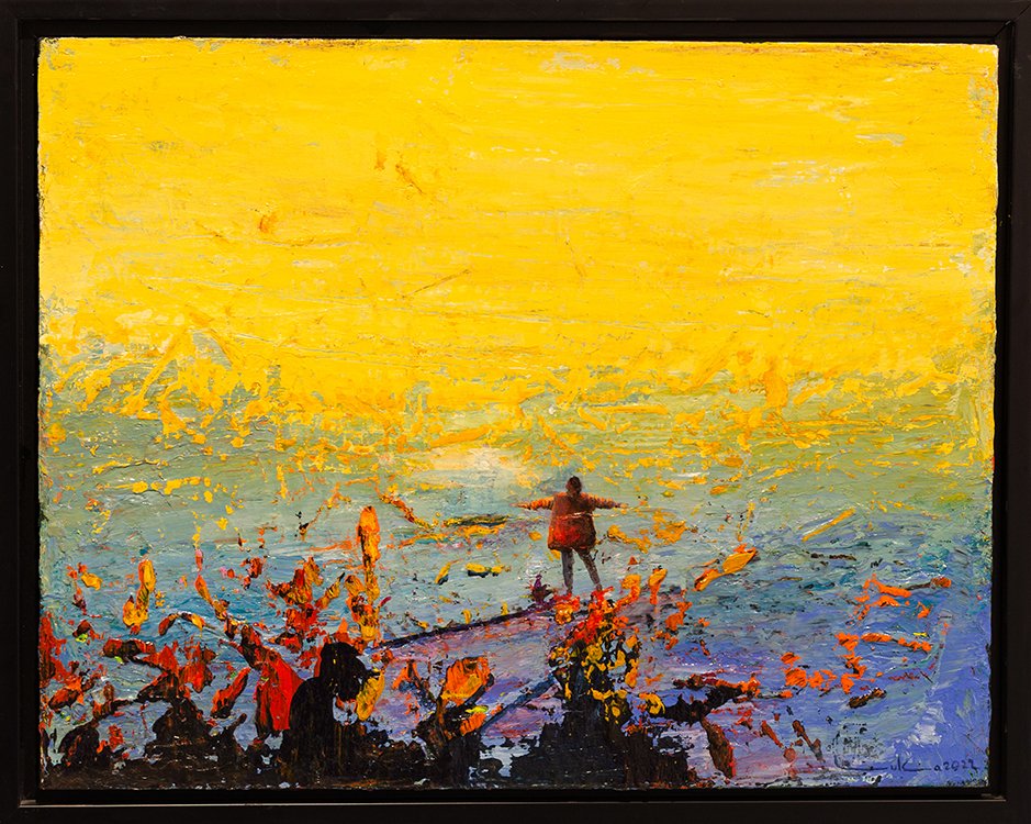 28- Totem, 2024, Tuval üzerine akrilik boya, 50 x 70 cm