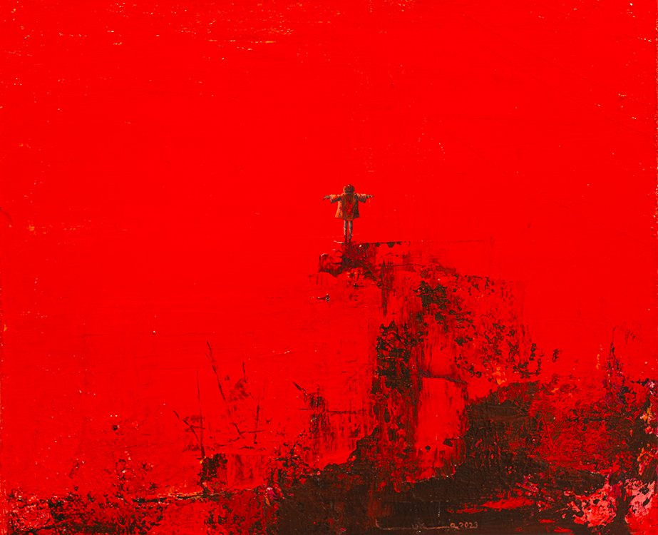 30- Tepe, 2023, Tuval üzerine akrilik boya, 63 x 76 cm