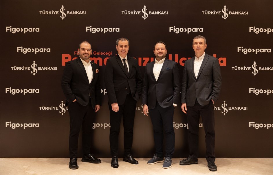 İş Bankası Genel Müdürü Hakan Aran, İş Bankası Genel Müdür Yardımcısı Sabri Gökmenler, Figopara Kurucu Ortağı ve Üst Yöneticisi (CEO) Koray Bahar, Figopara Kurucu Ortağı ve CSO'su Bulut Arukel