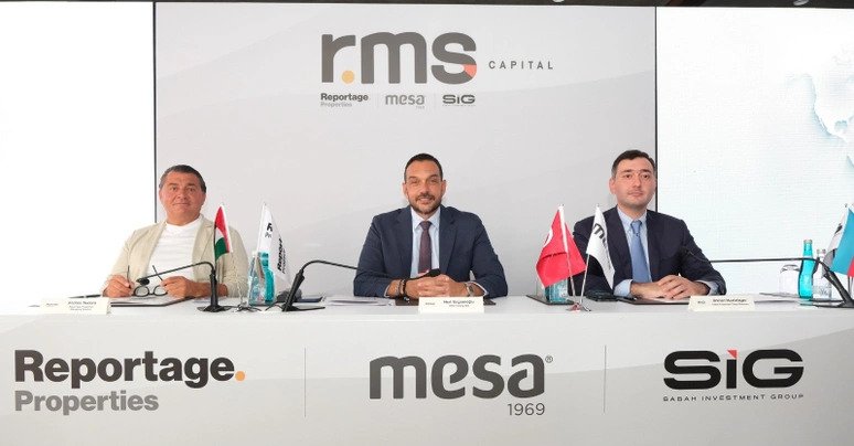 Reportage Properties Yönetici Direktörü Andrea Nucera, MESA Holding CEO’su Mert Boysanoğlu ve Sabah Investment Group CEO’su Orkhan Mustafayev